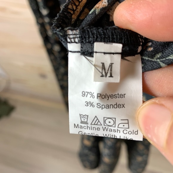 Dark Cottage Dress Womens Medium Maxi Black Floral Long Boho Whimsigoth - Picture 5 of 9